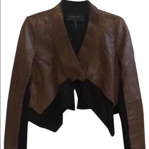 BCBG Brown and black leather jacket